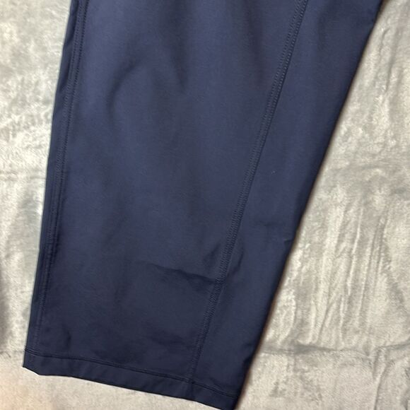 Lululemon Navy Wide Leg Comfortable Pants Zippered Vent Track Pants Size Large - Picture 8 of 13
